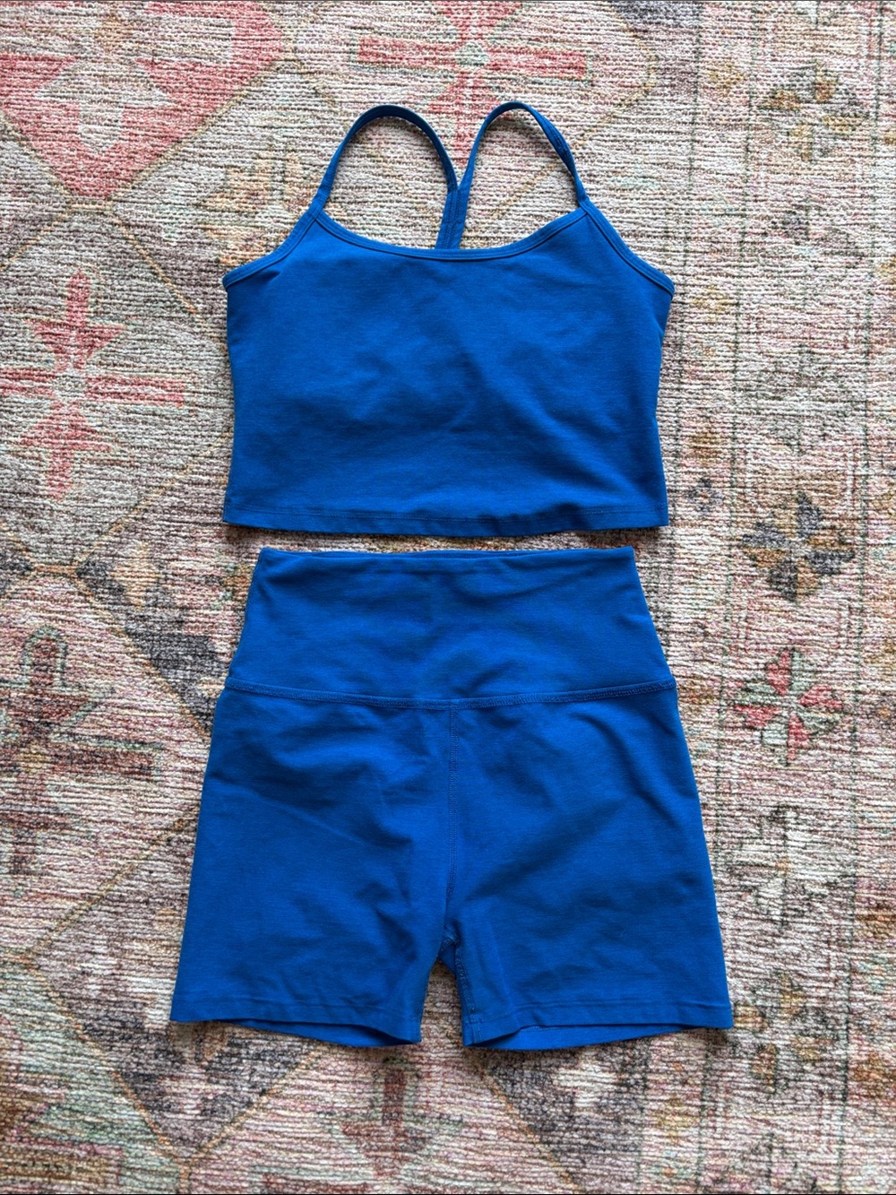 beyond yoga royal blue set